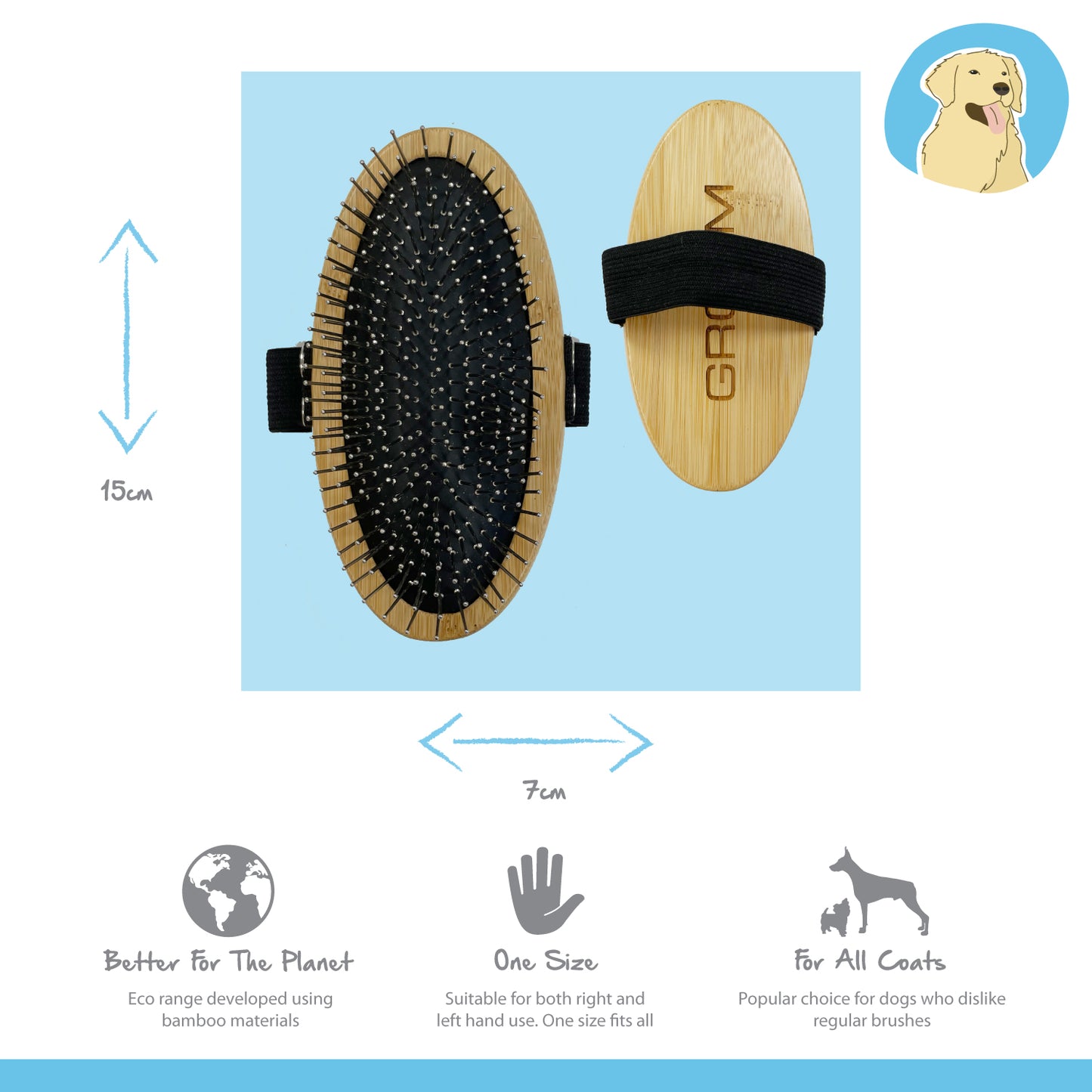 bamboo dog grooming palm brush