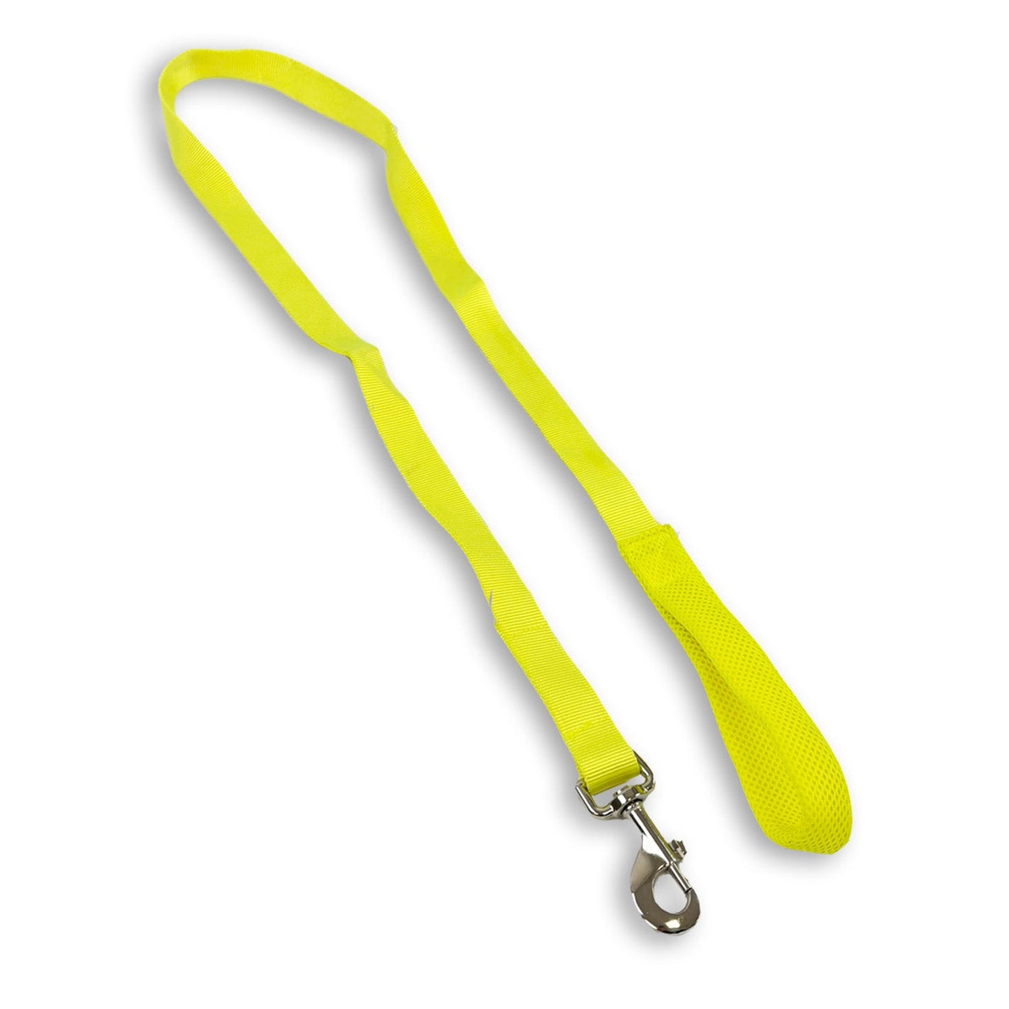 long yellow dog lead with padded handle