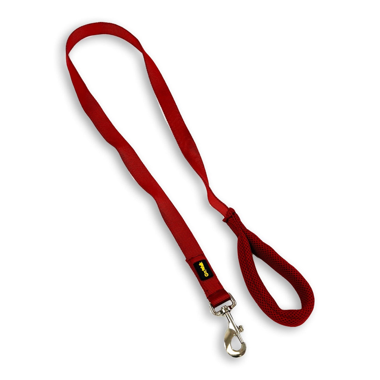 red long dog lead with padded handle