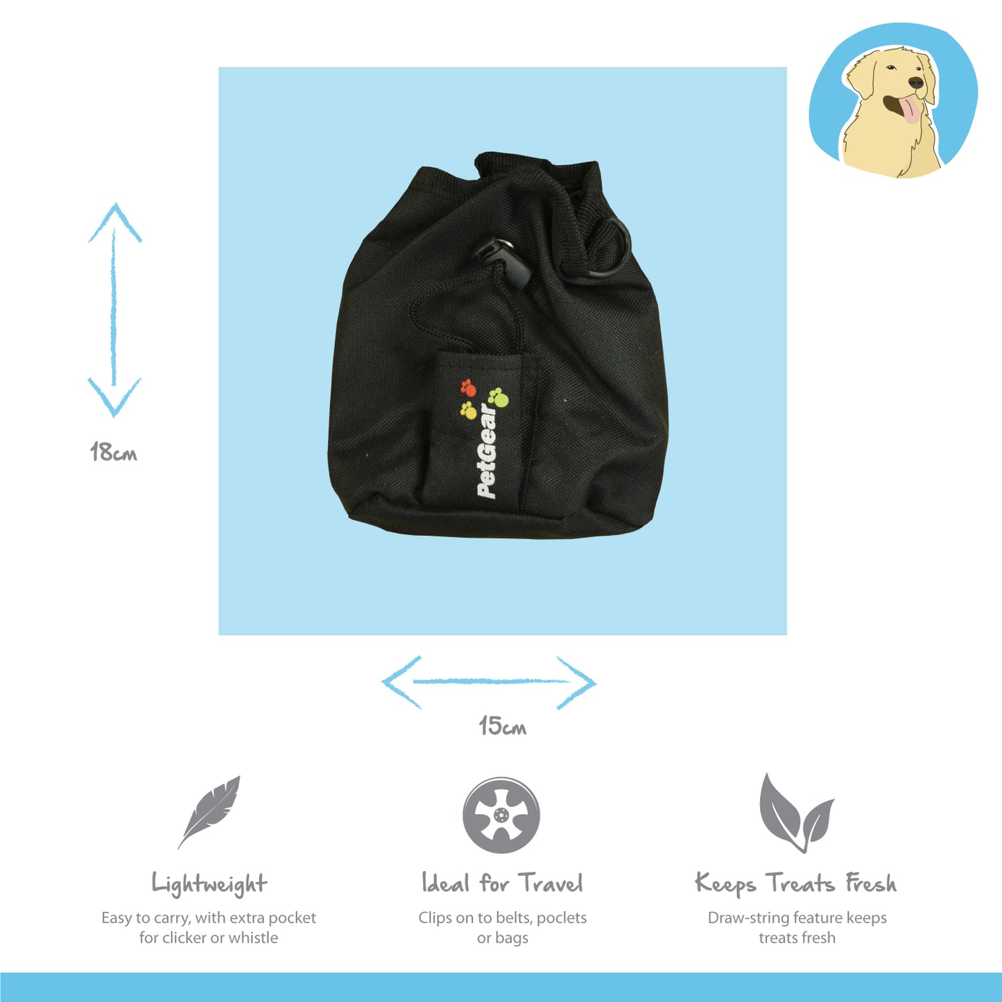 dog travel products, dog treat bag