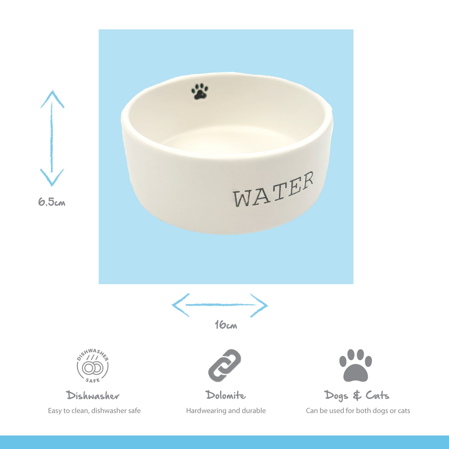 Paw Print Water Pet Bowl