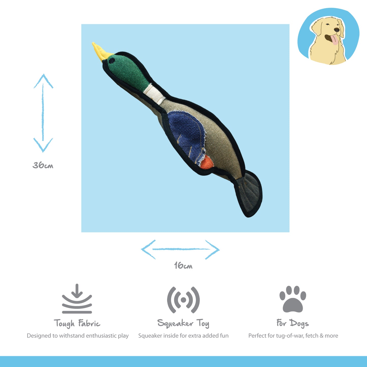 Gaudy Game Mallard Tough Dog Toy