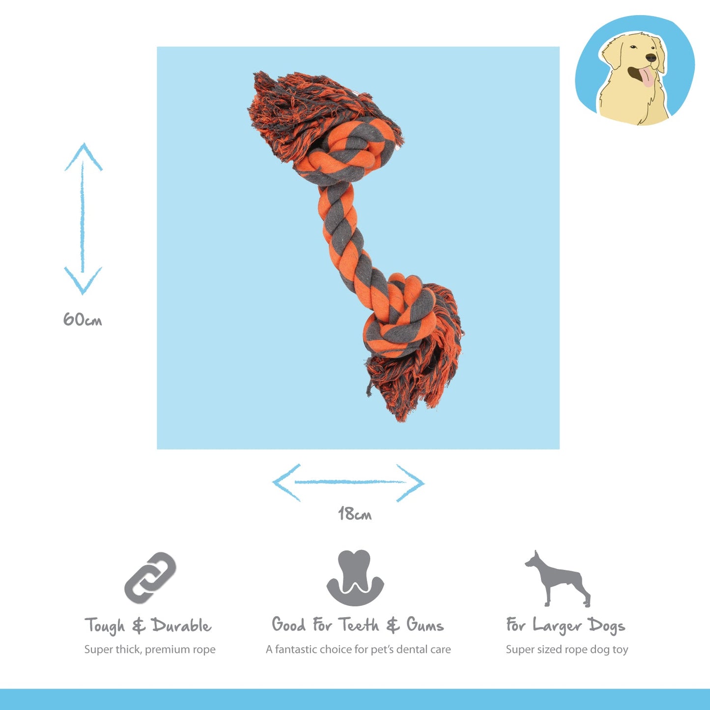giant tough rope knotted dog toy
