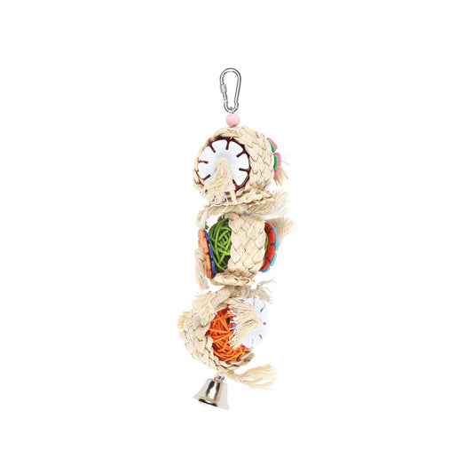 tansy trio natural hanging bird toy with bell
