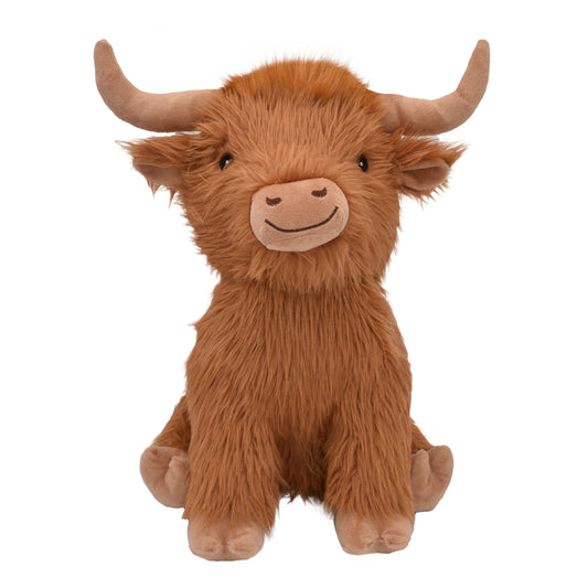 large highland cow plush dog toy with squeaker inside