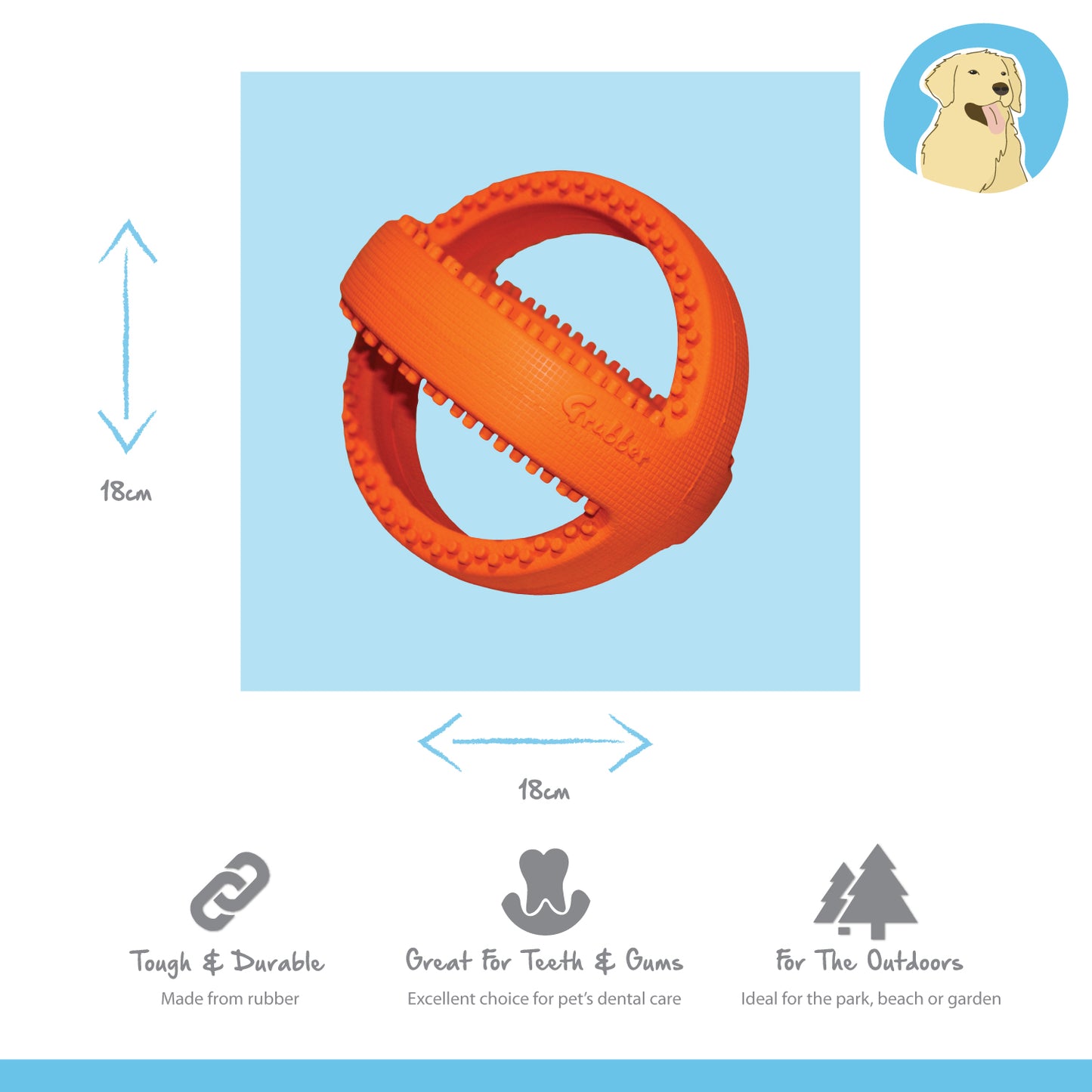 Grubber Tough Football Dog Toy