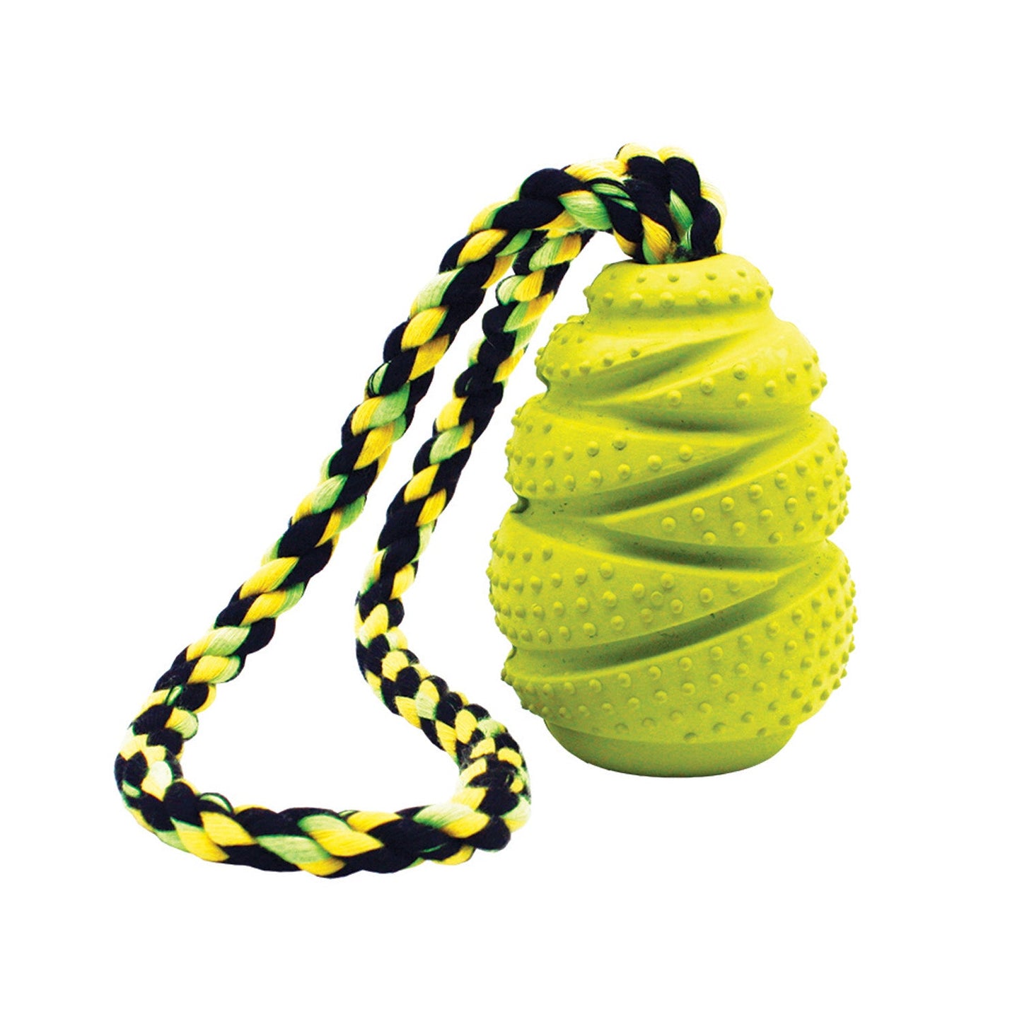 medium rubber treat release dog toy with rope