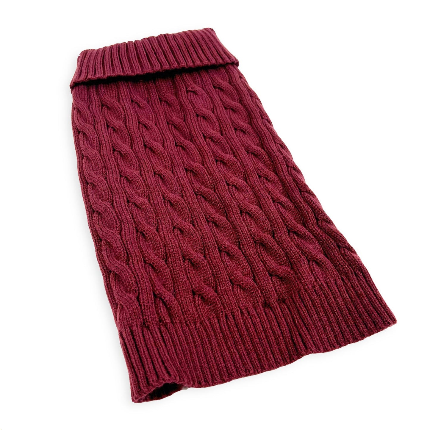 soft knitted dark red dog jumper