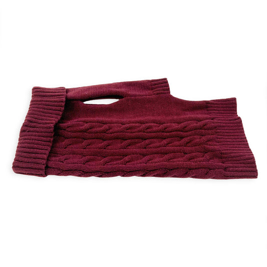 soft knitted dark red dog jumper