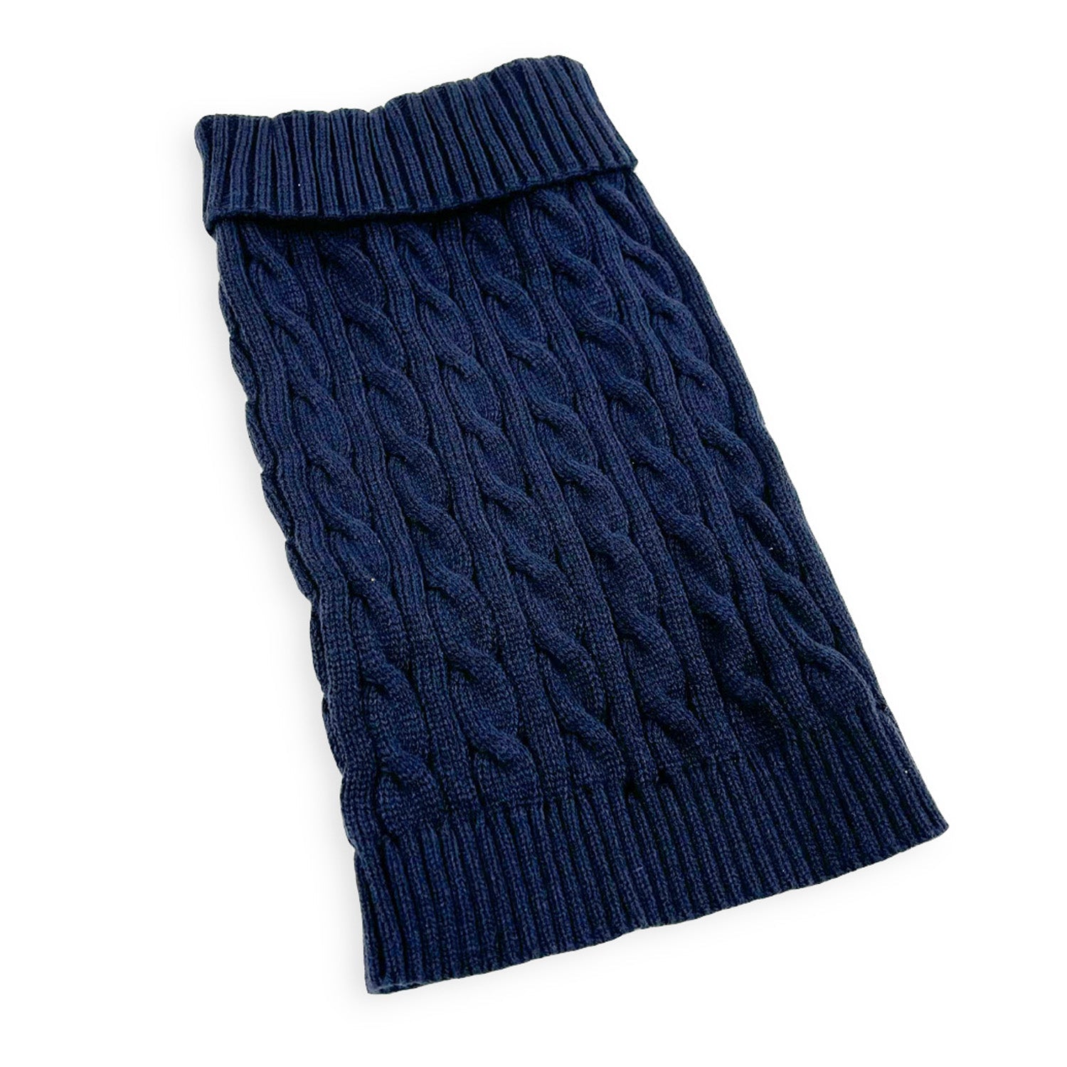 soft knitted dark blue dog jumper