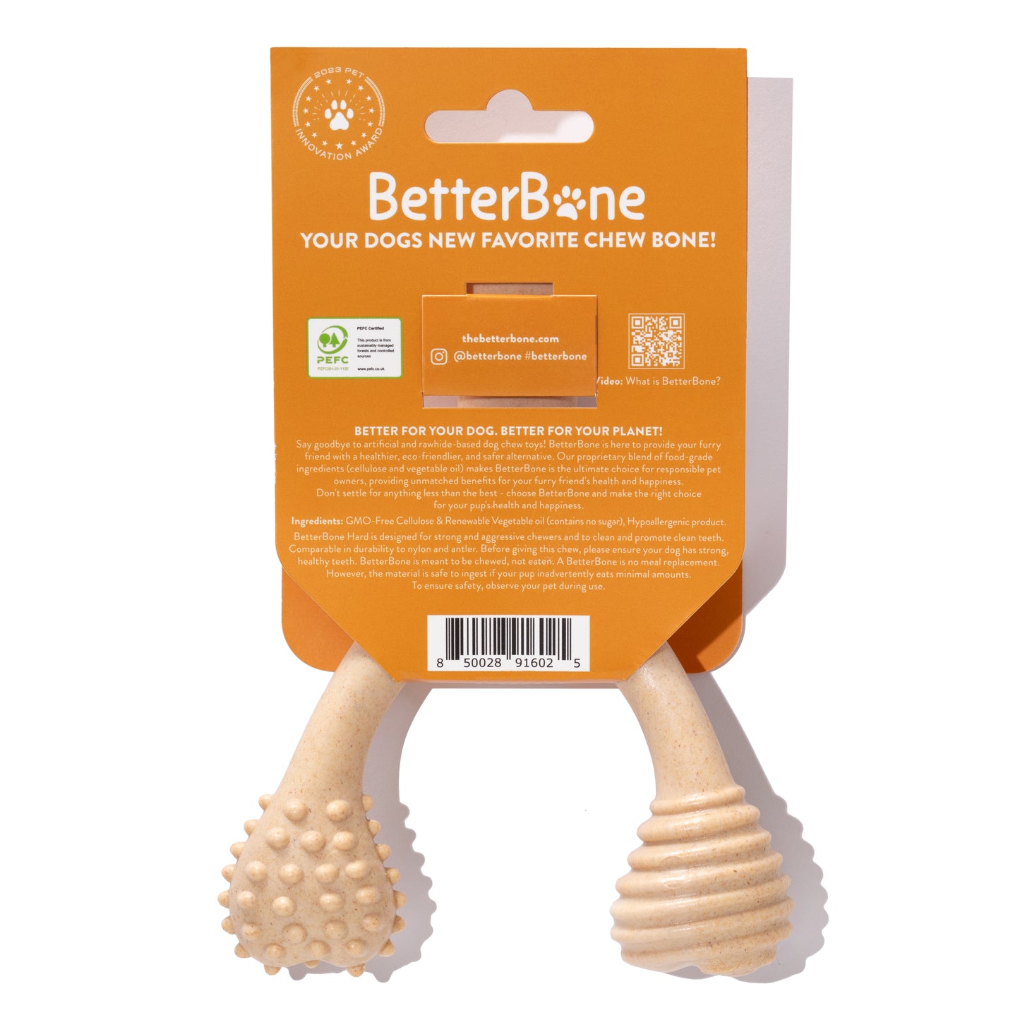 Betterbone dog chew toy, natural, safe, no rawhide, no nylon