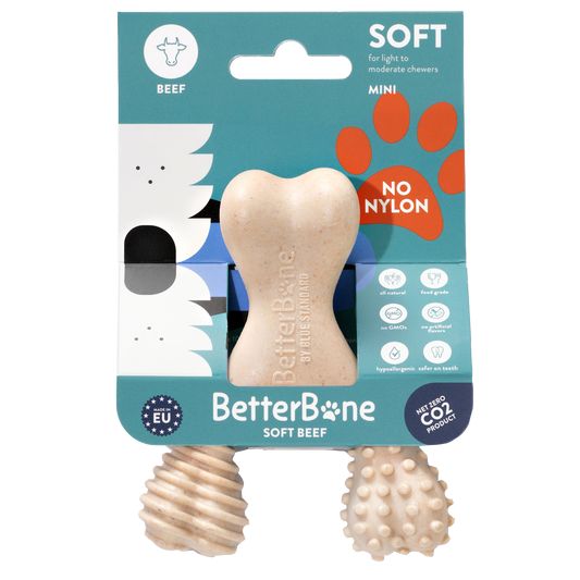 Betterbone dog chew toy, natural, safe, no rawhide, no nylon