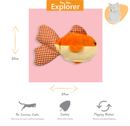 Tabby Patch Flippy Goldfish Cat Toy