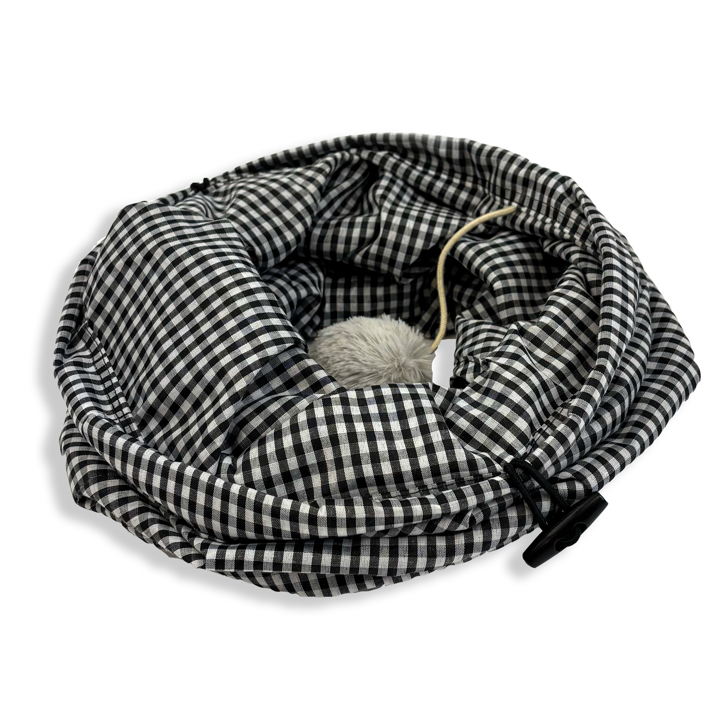 Tabby Patch Black Check Cat Tunnel