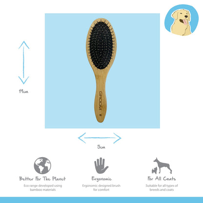 natural bamboo dog grooming pin brush