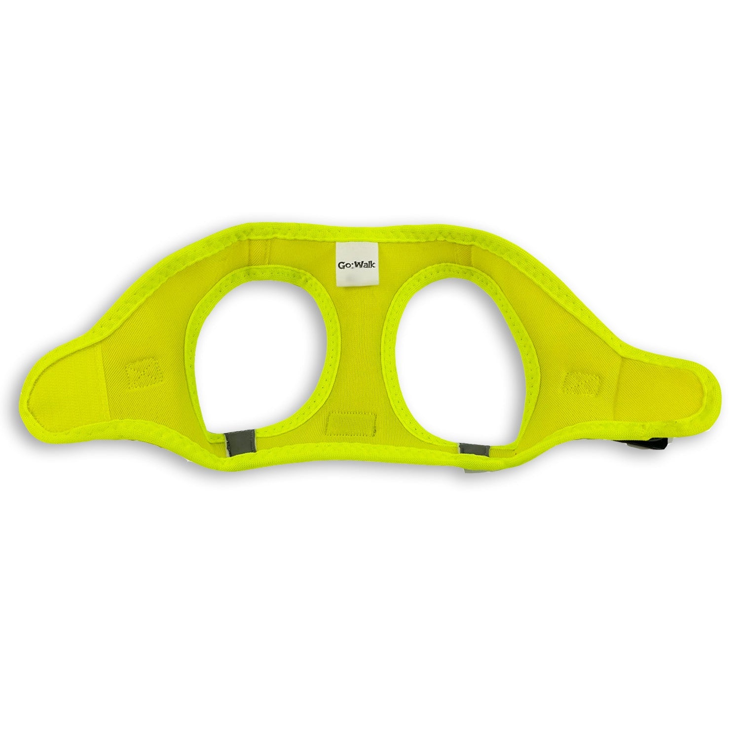 yellow walking dog harness with reflective piping