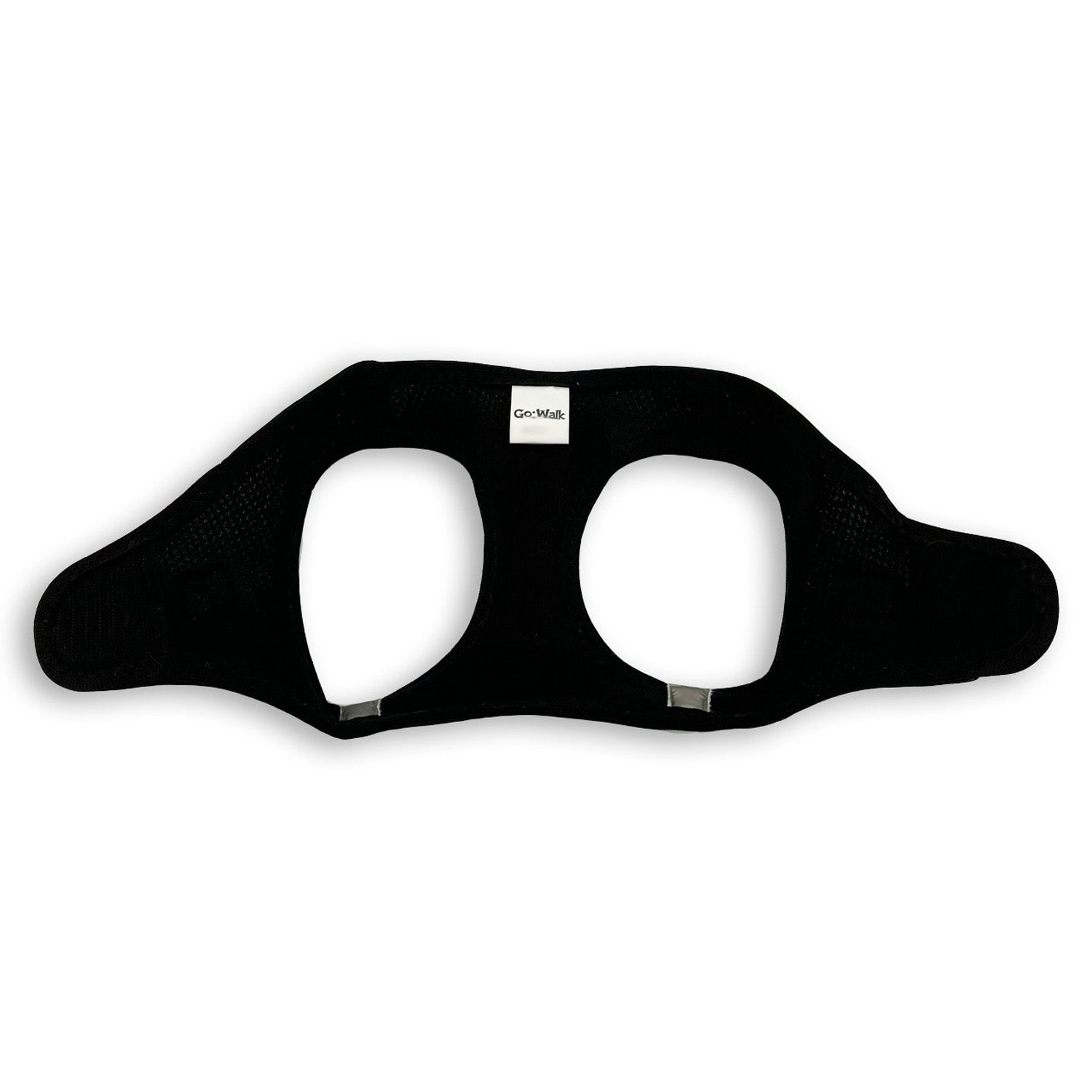 black walking dog harness with reflective piping