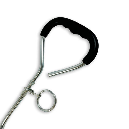 handle of a tie out stake dog travel equipment