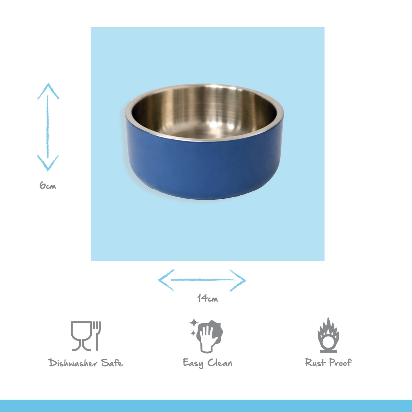 Double Walled Stainless Steel Pet Bowl