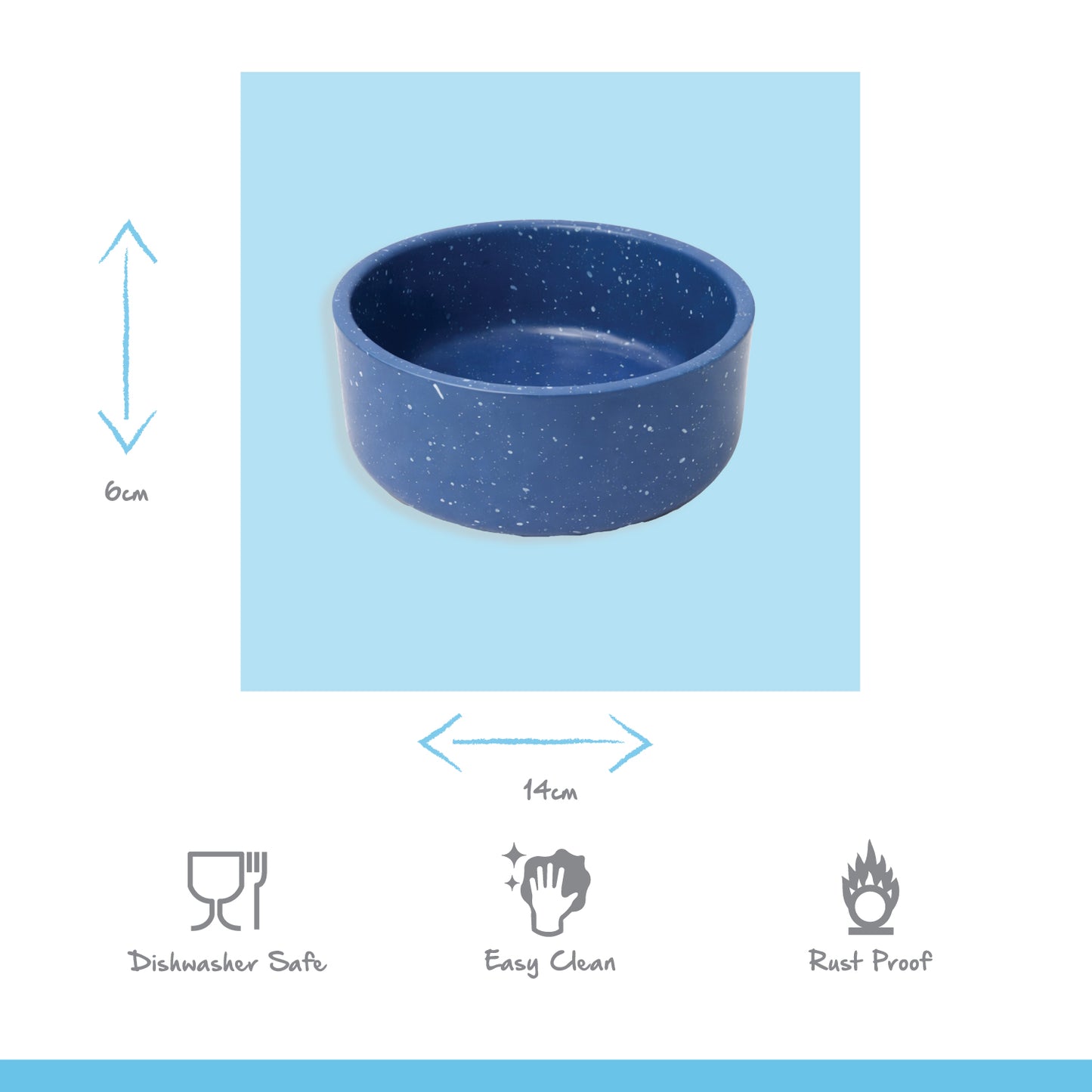 Speckle Double Walled Stainless Steel Pet Bowl