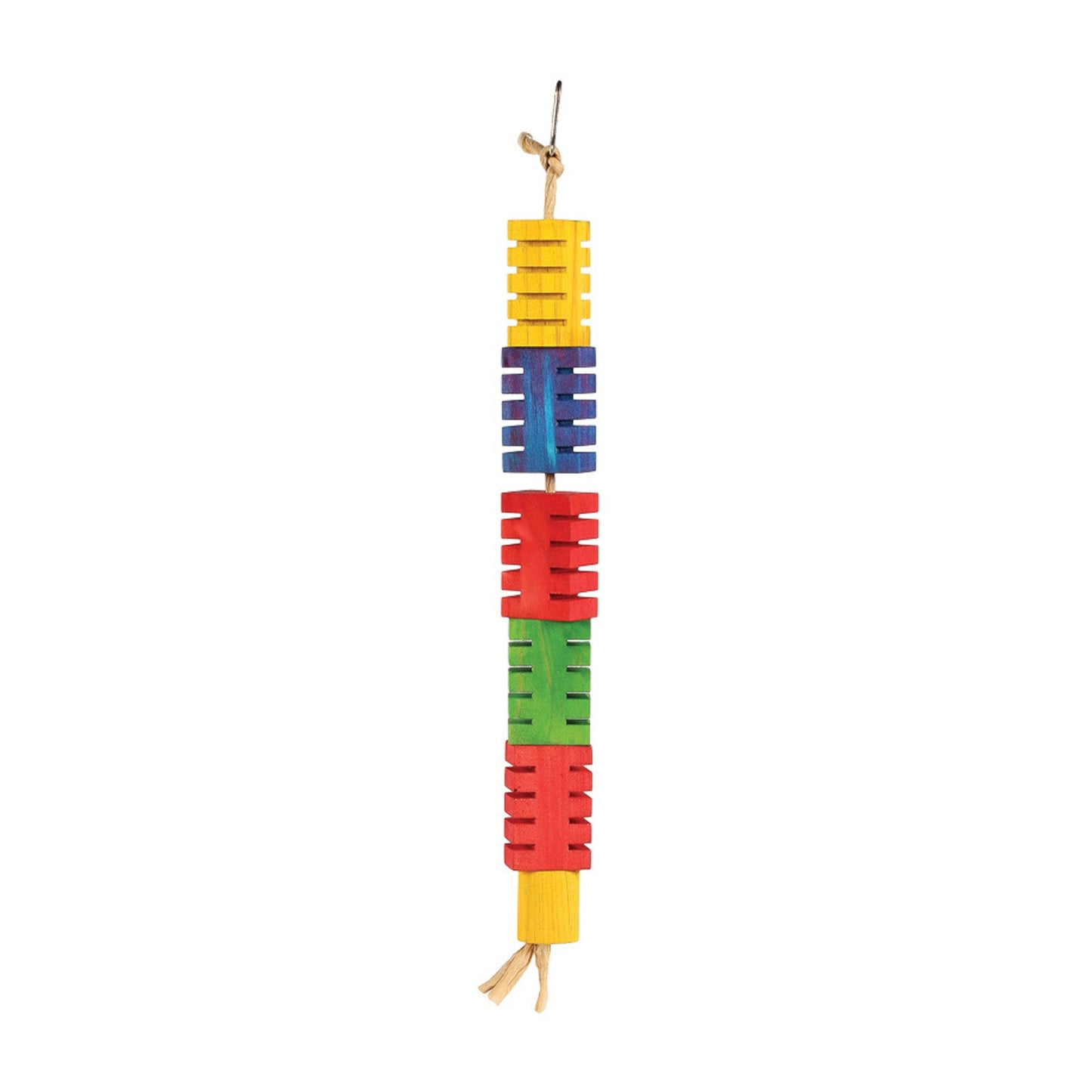natural wooden colourful hanging bird toy