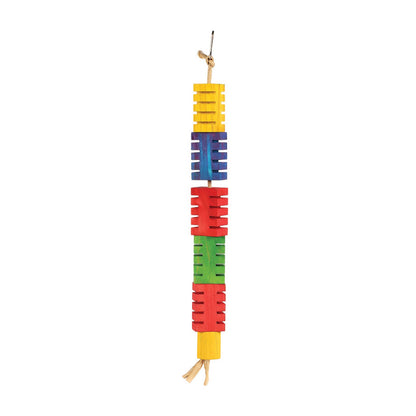 natural wooden colourful hanging bird toy