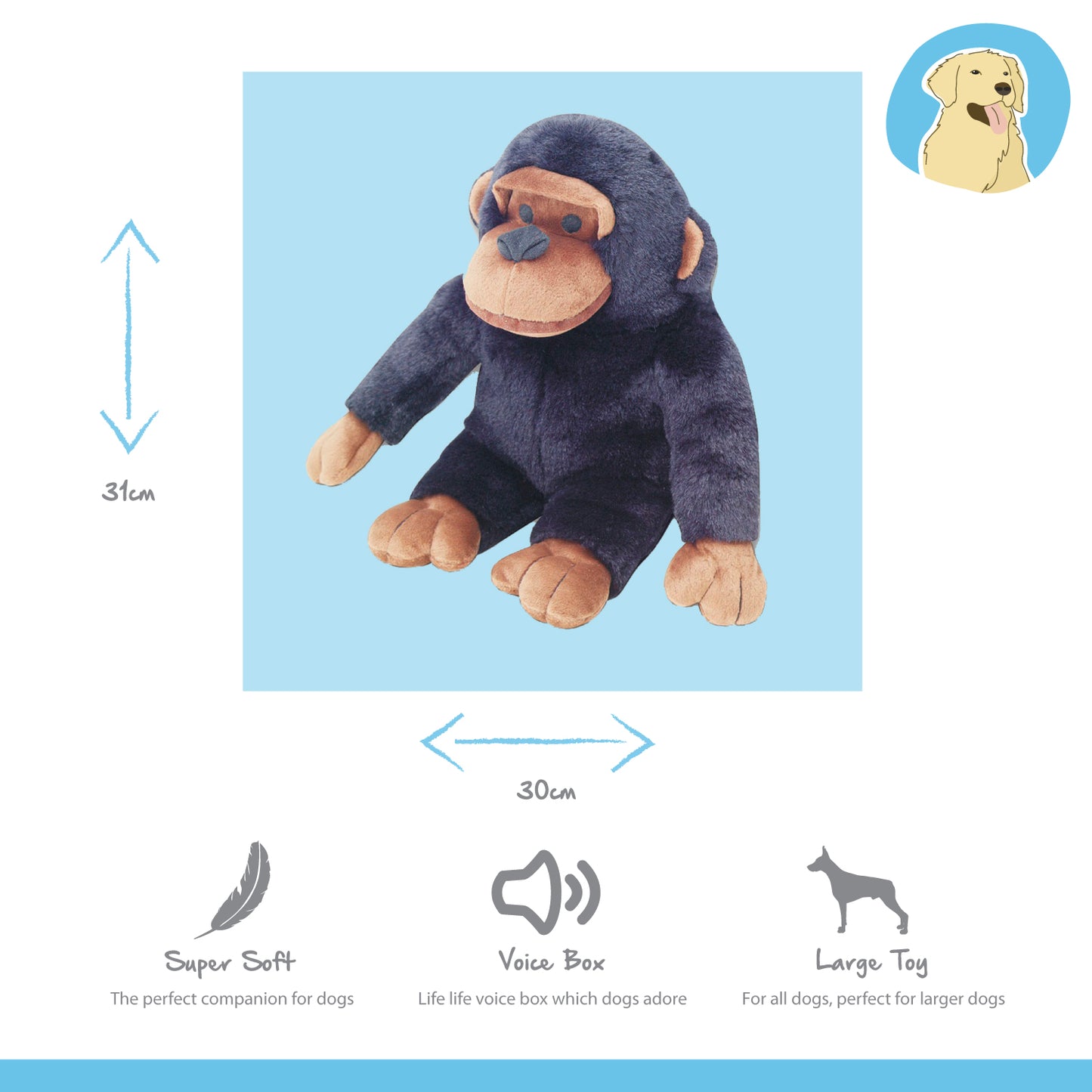 Big Buddie Chucky the Chimp Soft Dog Toy