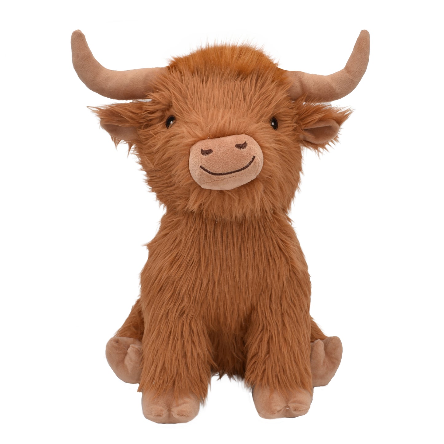 large highland cow plush dog toy with squeaker inside 