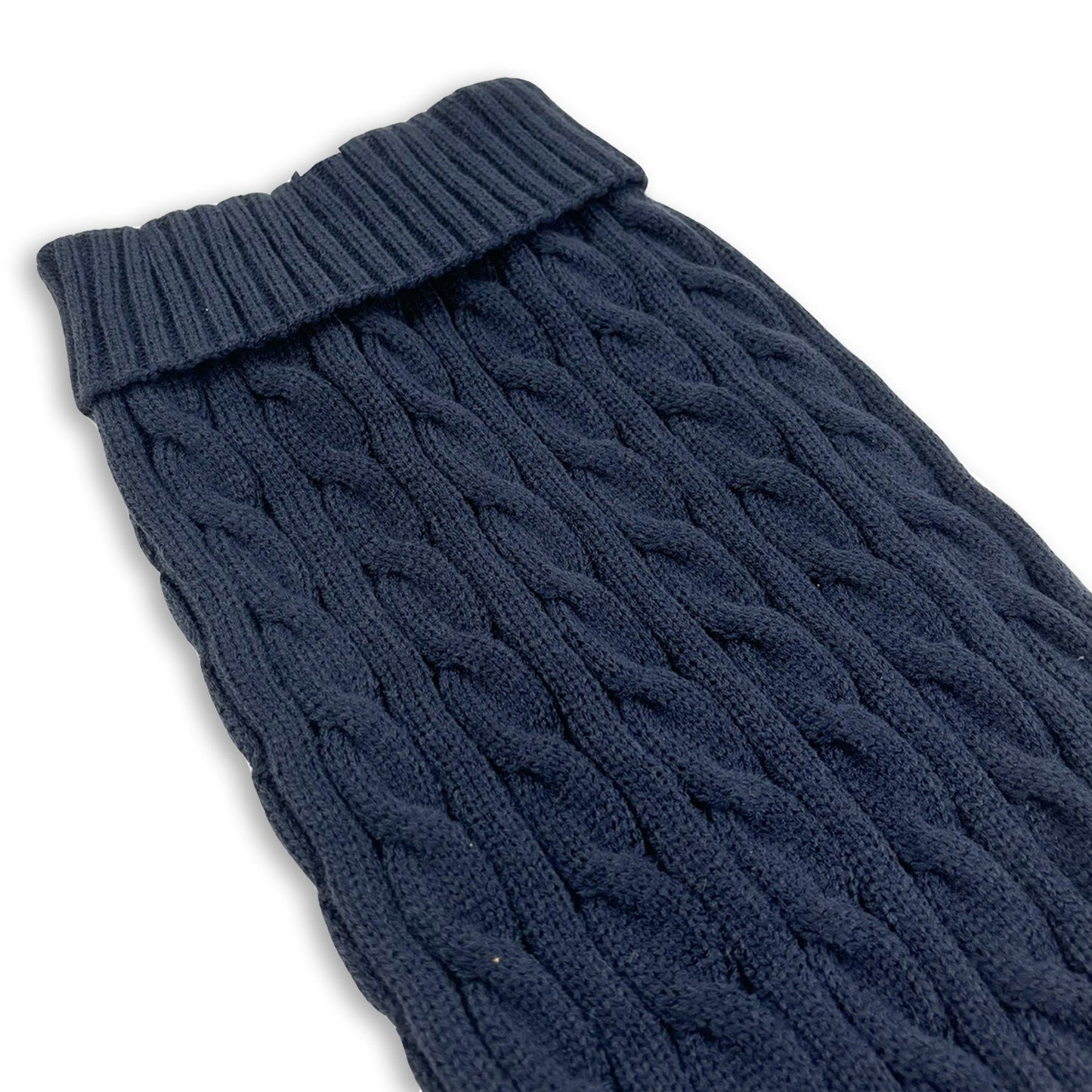 soft knitted dark blue dog jumper