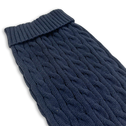 soft knitted dark blue dog jumper