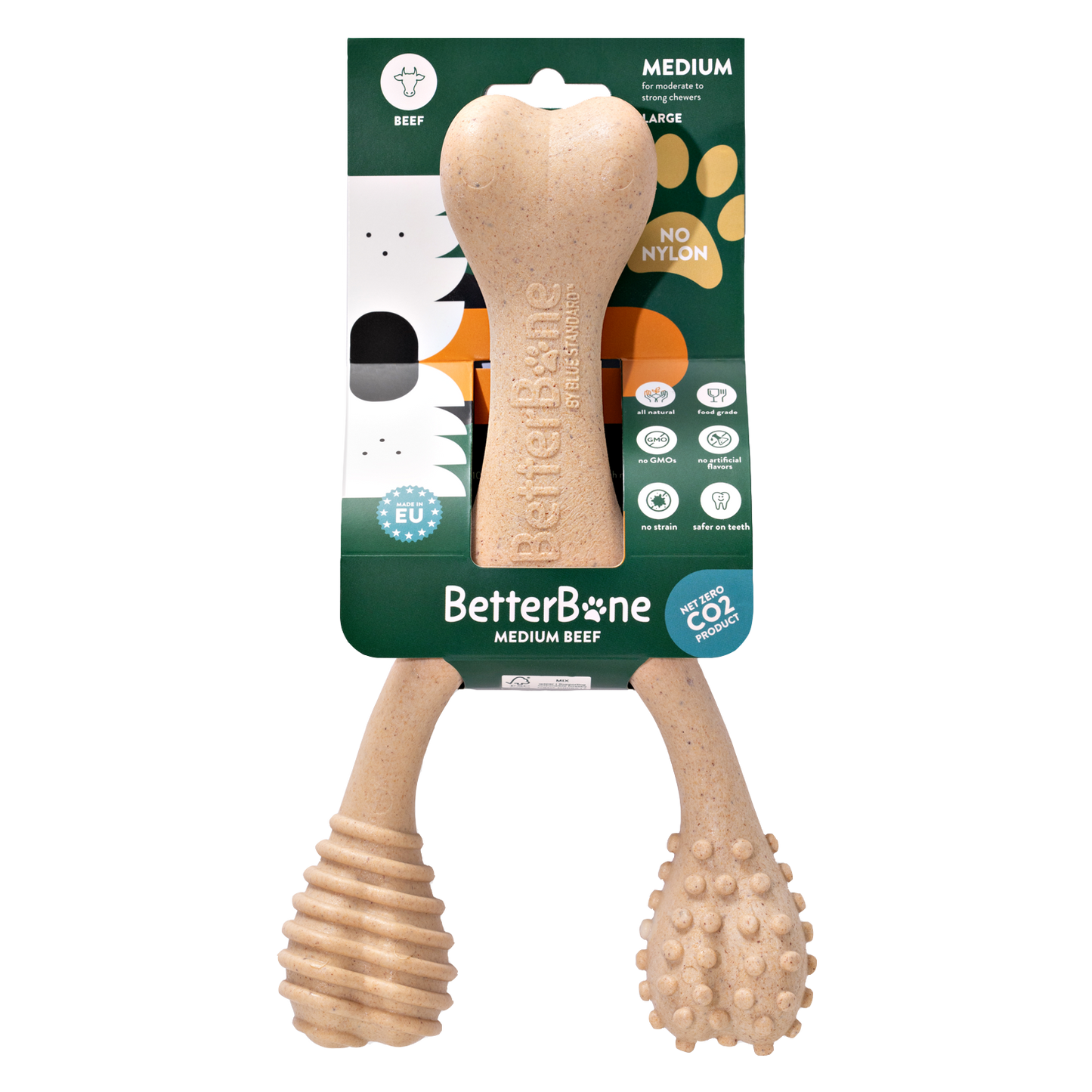 Betterbone dog chew toy, natural, safe, no rawhide, no nylon