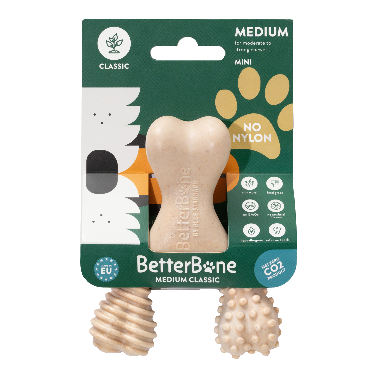 Betterbone dog chew toy, natural, safe, no rawhide, no nylon