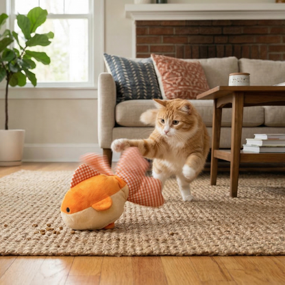 Tabby Patch Flippy Goldfish Cat Toy