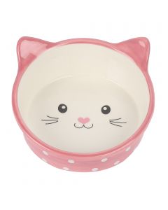 Polka Cat Bowl - Pink